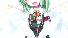 Grass wings Fairies dress hats staff bows outdoors blush long 