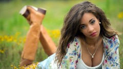 Grass woman black people