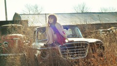 Grass woman cars farm Photographers redheads teen