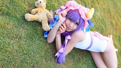 Grass woman hats asians long hair touhou purple hair patchouli 