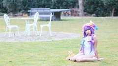 Grass woman hats asians long hair touhou purple hair patchouli 
