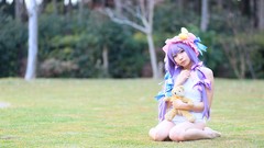 Grass woman hats asians long hair touhou purple hair patchouli 