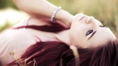 Grass woman lingerie lying down redheads Taylor McCutchan Tosha 