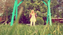 Grass woman Parks blondes swings