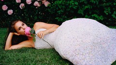 Grass woman roses dress Natalie Portman