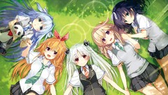 Grass woman Toys Anime tie white hair red eyes blondes skirts 