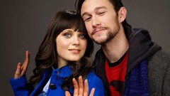 Gray background Actors blue eyes brunettes joseph gordon-levitt 