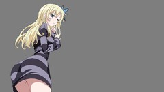 Gray background Anime blondes anime girls blue eyes boku wa 