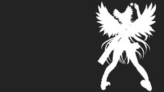 Gray background Anime silhouettes monochrome anime girls reiuji 