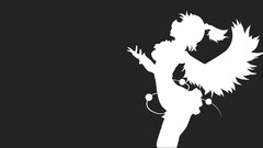 Gray background Anime silhouettes monochrome anime girls touhou 