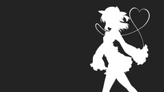 Gray background Anime silhouettes monochrome anime girls touhou 