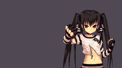 Gray background bangs black