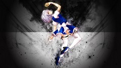 Gray background Cards dress white hair red eyes stockings anime 