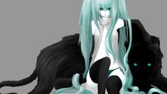 Gray background hats gloves stockings long hair lingerie 