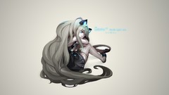 Gray background long hair anime girls blue eyes vocaloid gray 