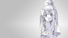 Gray background monochrome anime girls touhou kamishirasawa 