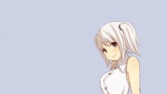 Gray background white hair gray eyes anime girls short hair 