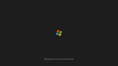 Gray background windows 8 logos