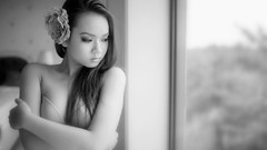 Gray black and white white woman asians bra boobs Viet Nam