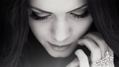 Gray black and white woman faces grayscale