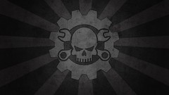 Gray black dark death plain mechanical skulls