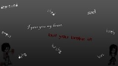 Gray black Gothic anger sadness woman silence broken Hearts 