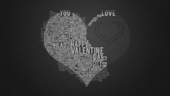 Gray black text love home Typography Hearts