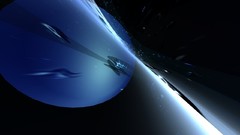 Gray blue abstract outer space