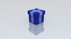 Gray blue simple white boy boxes reflections cinema 4d
