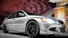 Gray cars Mitsubishi