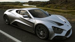 Gray cars Zenvo vehicles zenvo st1 front angle view