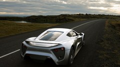 Gray cars Zenvo vehicles zenvo st1 rear angle view