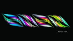 Gray dark text abstract black background lines waves multicolor 