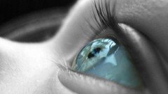 Gray eyes close-up blue eyes