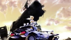 Gray hair purple eyes