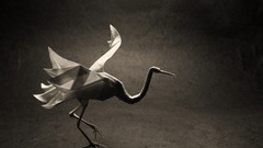 Gray Japan Cranes origami