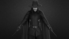 Gray Movies black and white hats V for Vendetta masks uniforms 