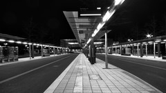 Gray night black black and white white lights trains train 