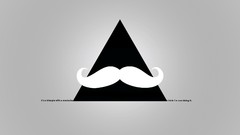 Gray simple apples triangles mustache minimalistic hipster