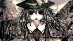 Gray teeth Hearts hats red eyes wires bows long hair 