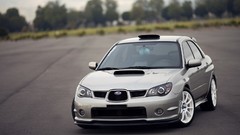 Gray white cars subaru impreza wrx sti
