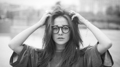 Gray woman monochrome models