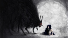 Gray woman Monsters artwork