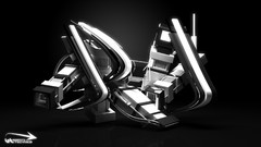 Grayscale 3D renders