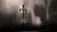Grayscale lamp posts