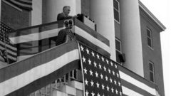 Grayscale monochrome American flag