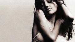 Grayscale monochrome Angelina Jolie