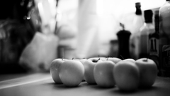 Grayscale monochrome apples