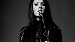 Grayscale monochrome brunettes woman