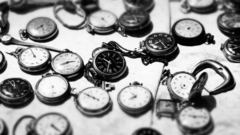 Grayscale monochrome pocket watch